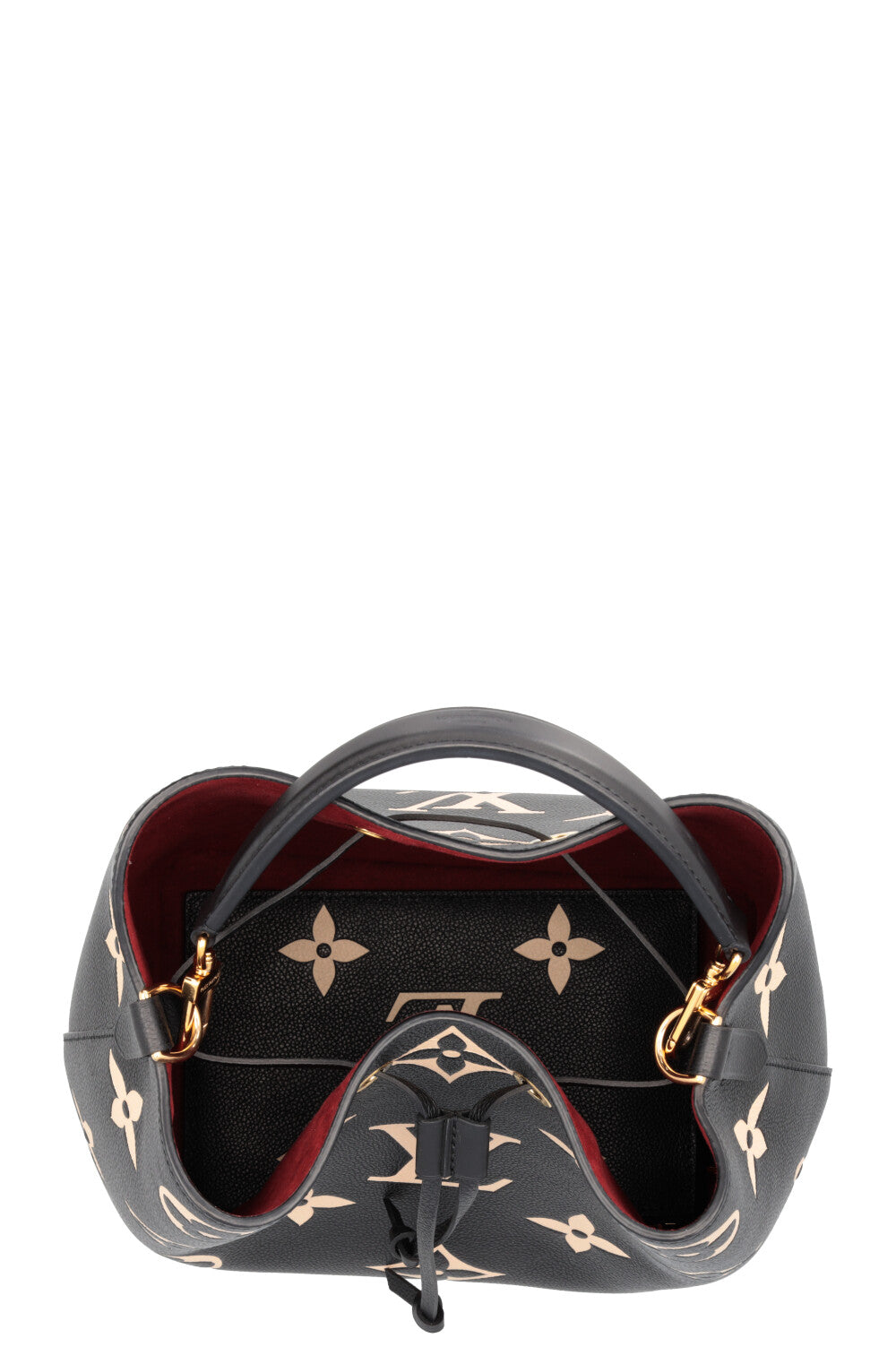 LOUIS VUITTON Néo Noé MM Cuir Empreinte Noir Beige