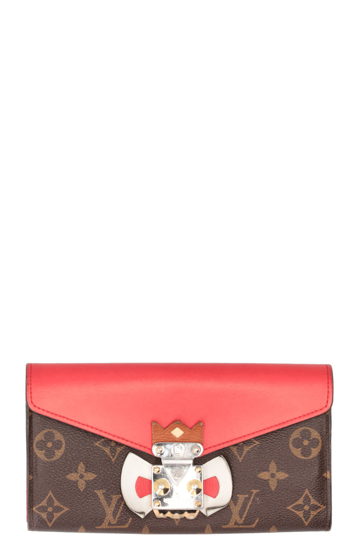 LOUIS VUITTON Portefeuille Pallas Mask Toile MNG Rouge Ebene