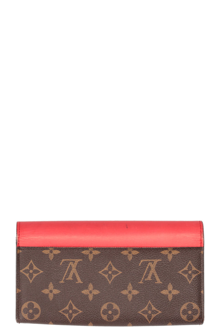 LOUIS VUITTON Portefeuille Pallas Mask Toile MNG Rouge Ebene