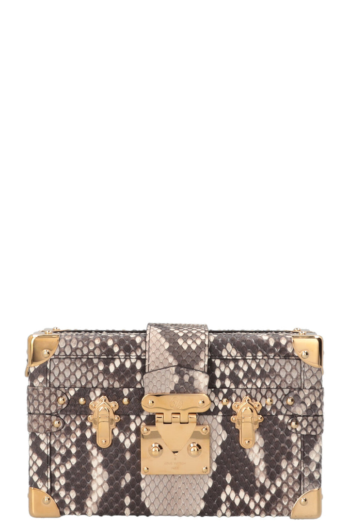 LOUIS VUITTON Petite Malle Crossbody Bag Python Grey