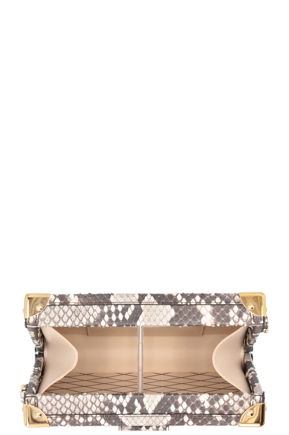 LOUIS VUITTON Petite Malle Crossbody Bag Python Grey