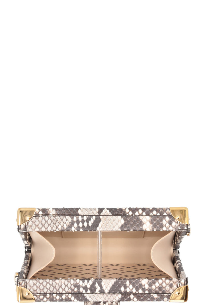 LOUIS VUITTON Petite Malle Crossbody Bag Python Grey