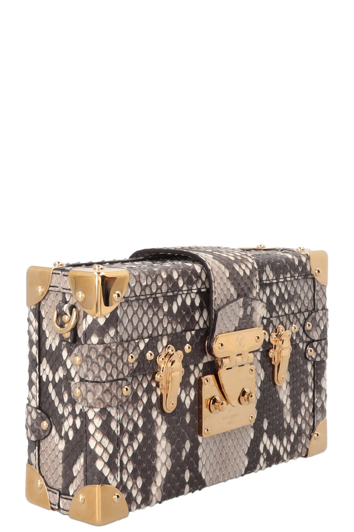 LOUIS VUITTON Petite Malle Crossbody Bag Python Grey