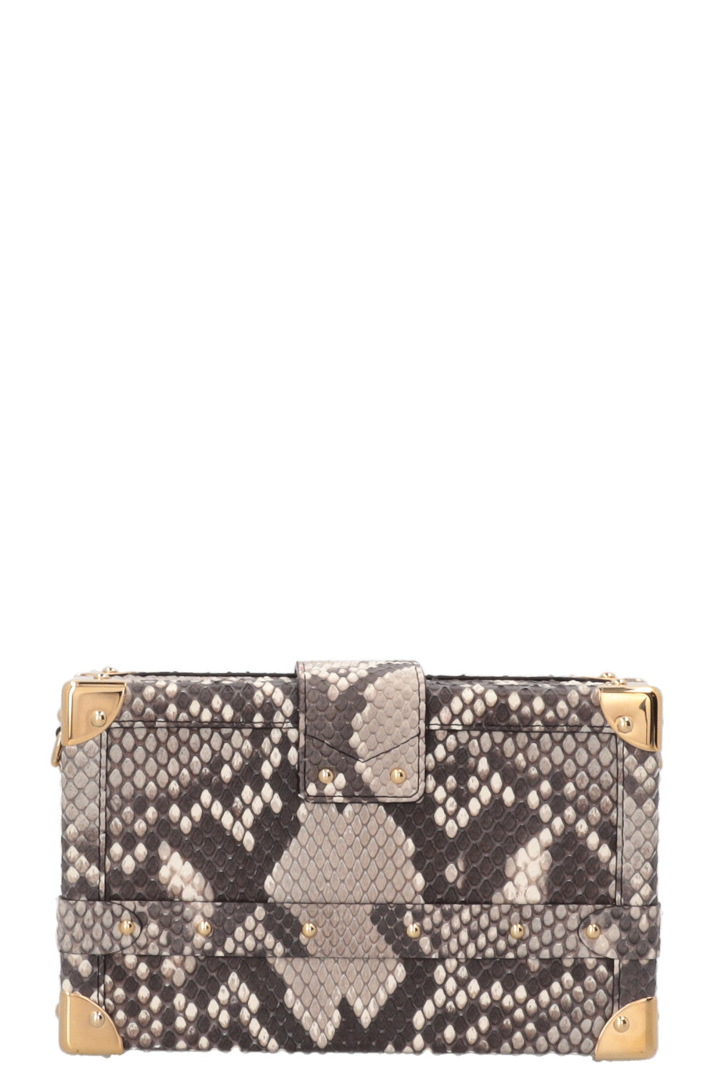 LOUIS VUITTON Petite Malle Crossbody Bag Python Grey