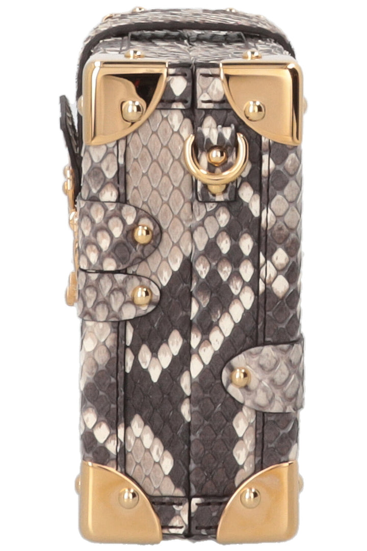 LOUIS VUITTON Petite Malle Crossbody Bag Python Grey