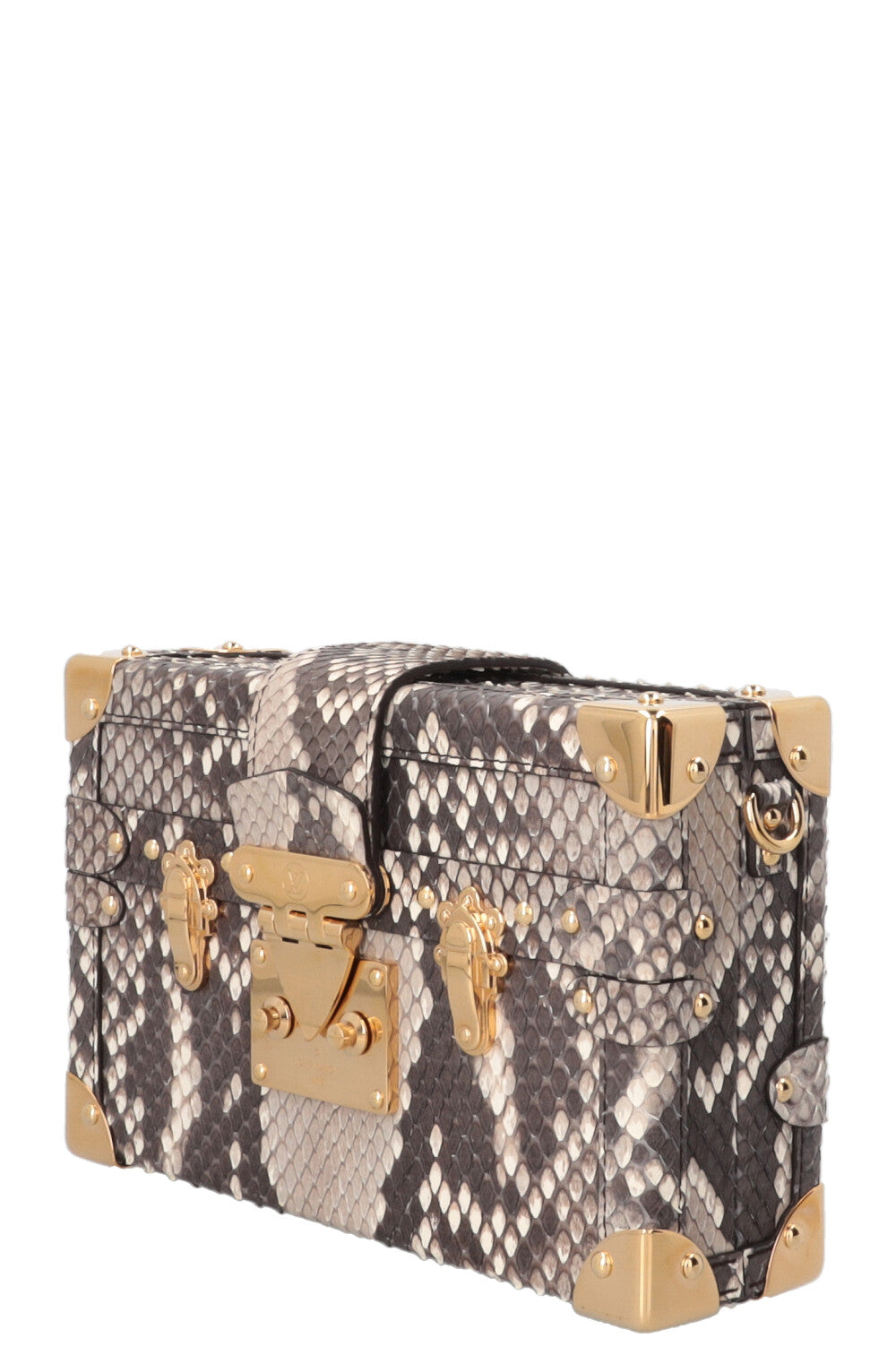 LOUIS VUITTON Petite Malle Crossbody Bag Python Grey