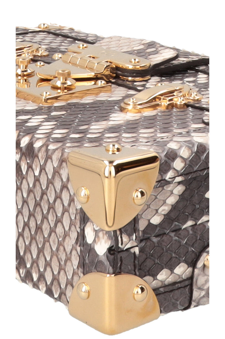 LOUIS VUITTON Petite Malle Crossbody Bag Python Grey