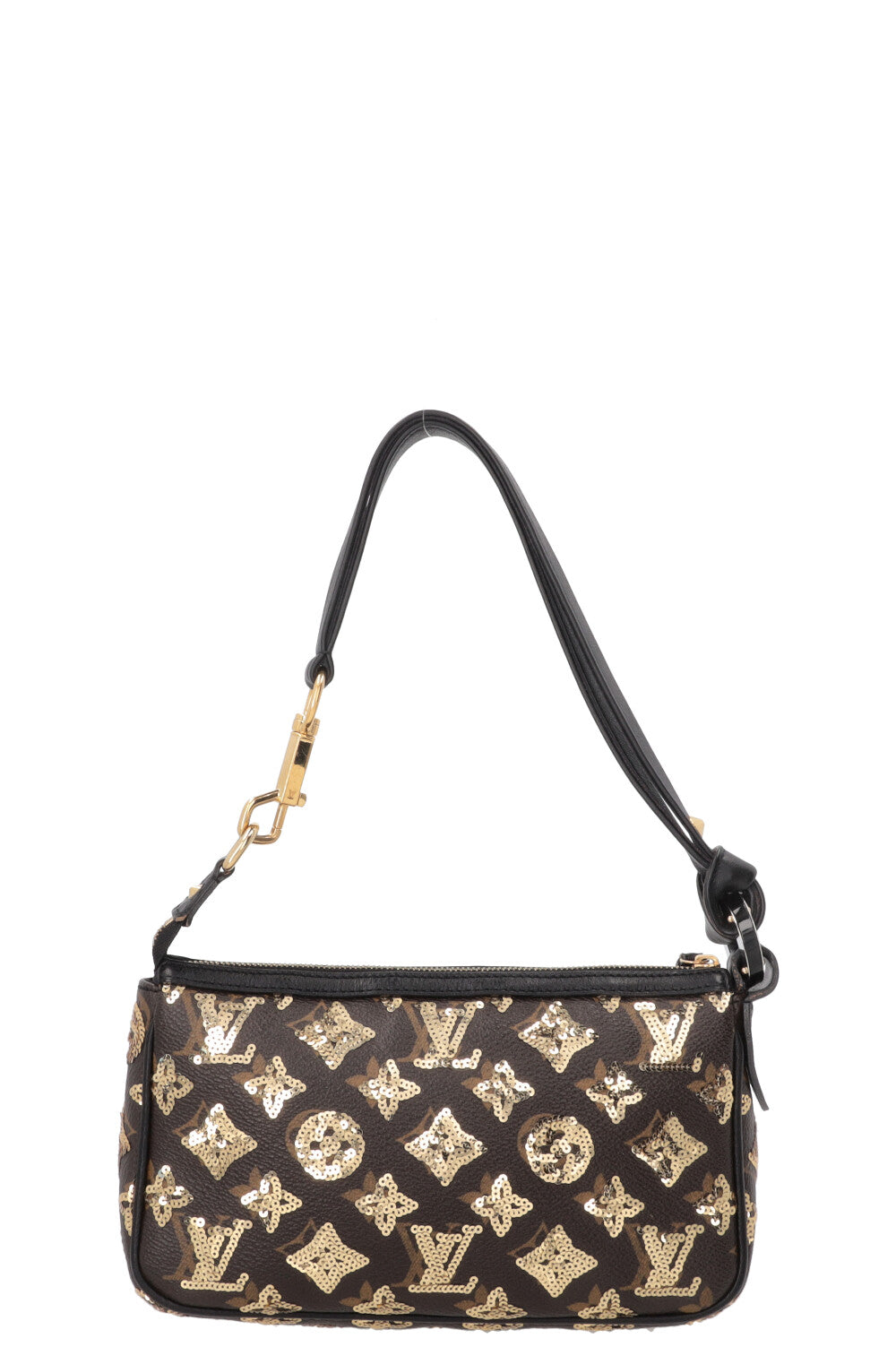LOUIS VUITTON Pochette Accessories Eclipse Sequins MNG Canvas Gold
