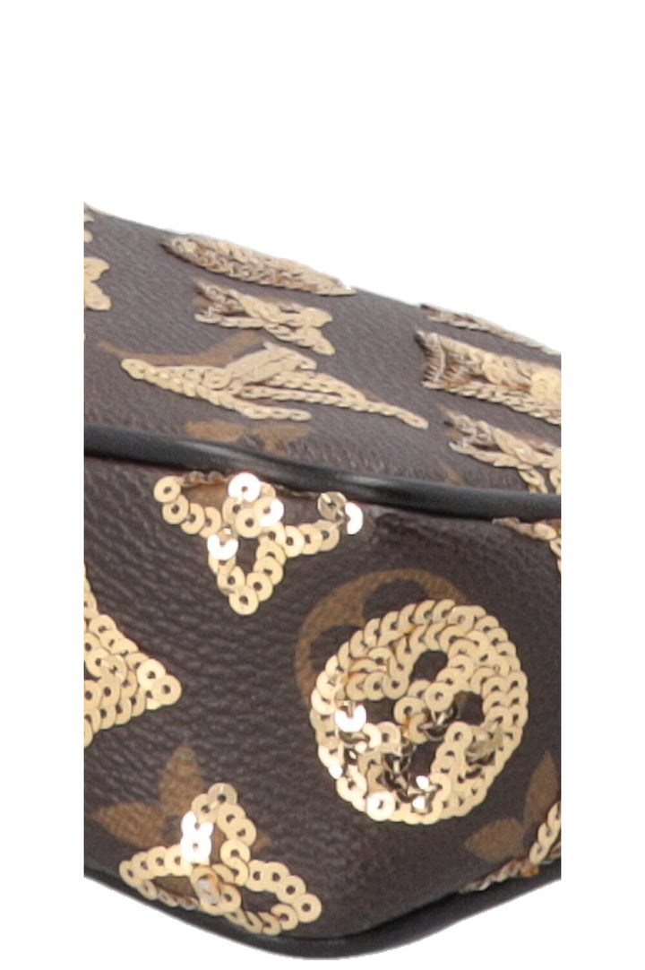 LOUIS VUITTON Pochette Accessories Eclipse Sequins MNG Canvas Gold