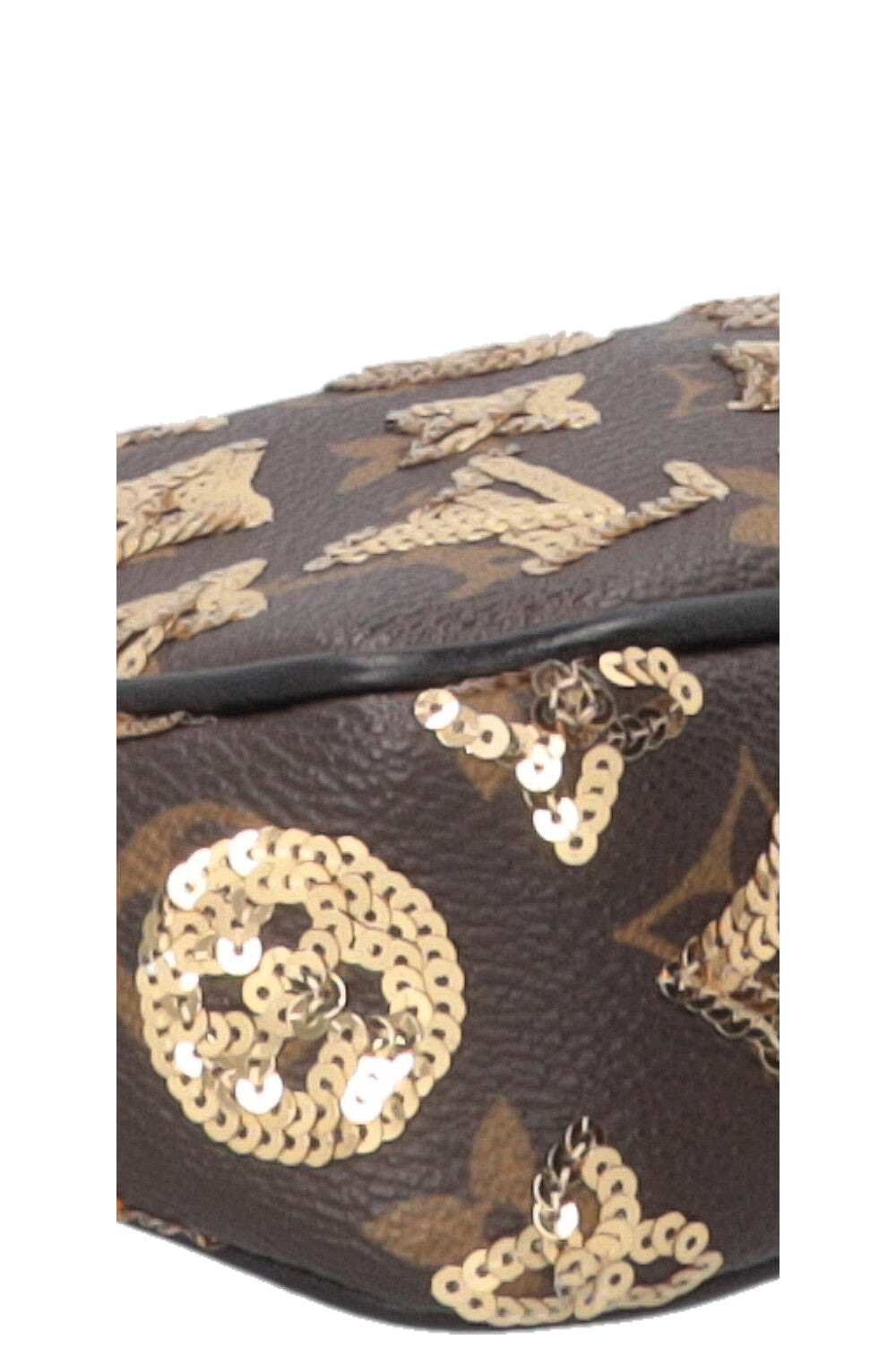 LOUIS VUITTON Pochette Accessories Eclipse Sequins MNG Canvas Gold