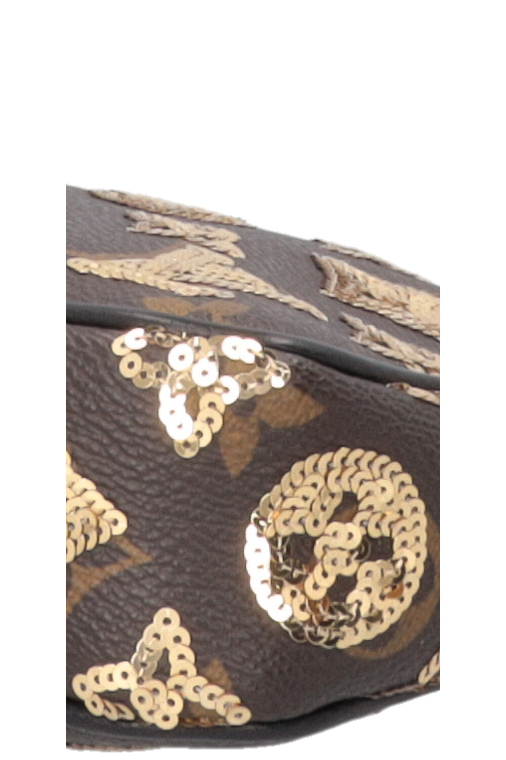 LOUIS VUITTON Pochette Accessories Eclipse Sequins MNG Canvas Gold