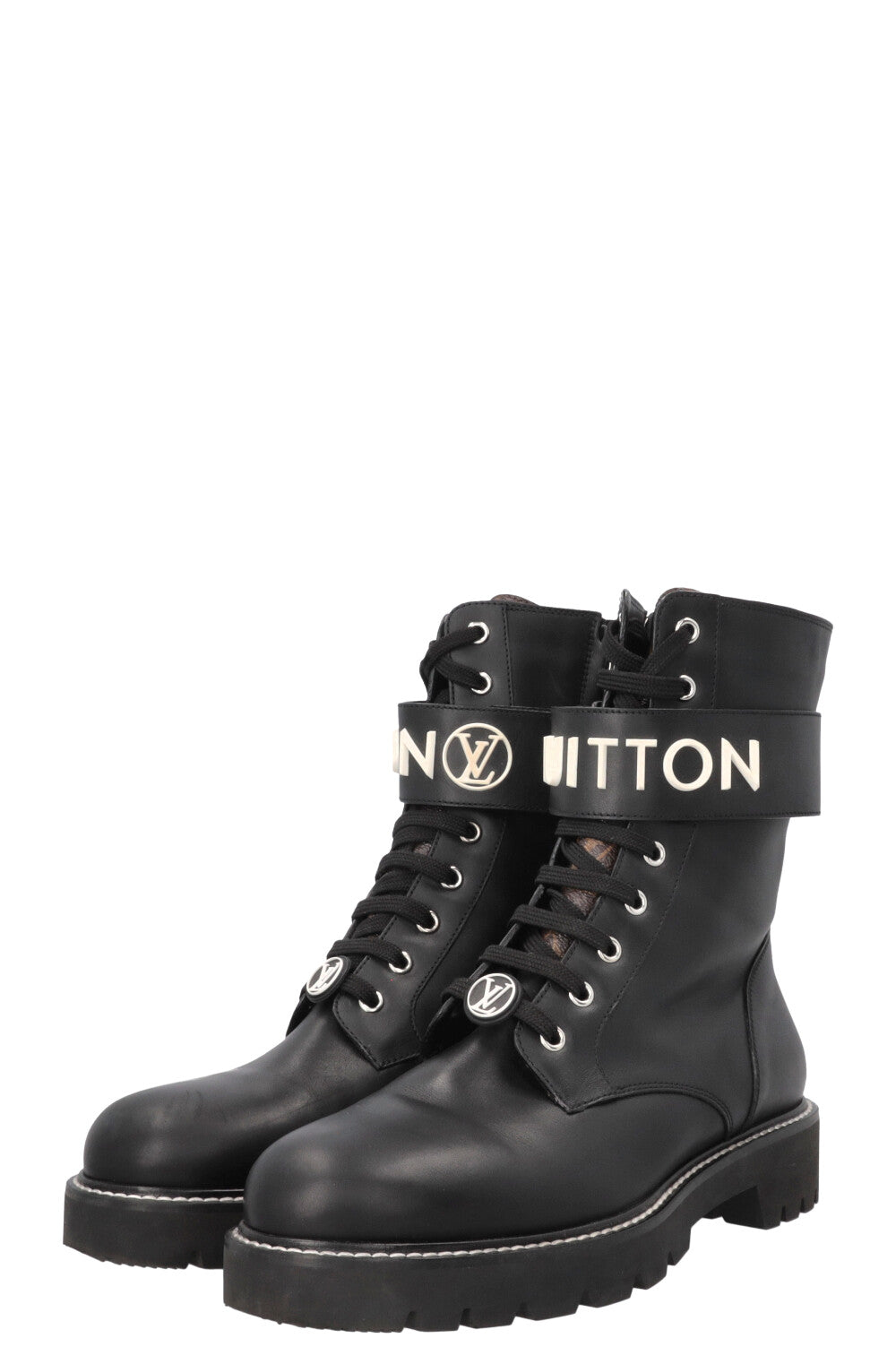 LOUIS VUITTON Ranger Boots Calfskin Black