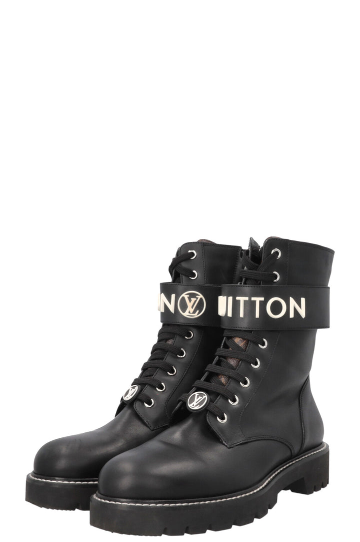 LOUIS VUITTON Ranger Boots Calfskin Black
