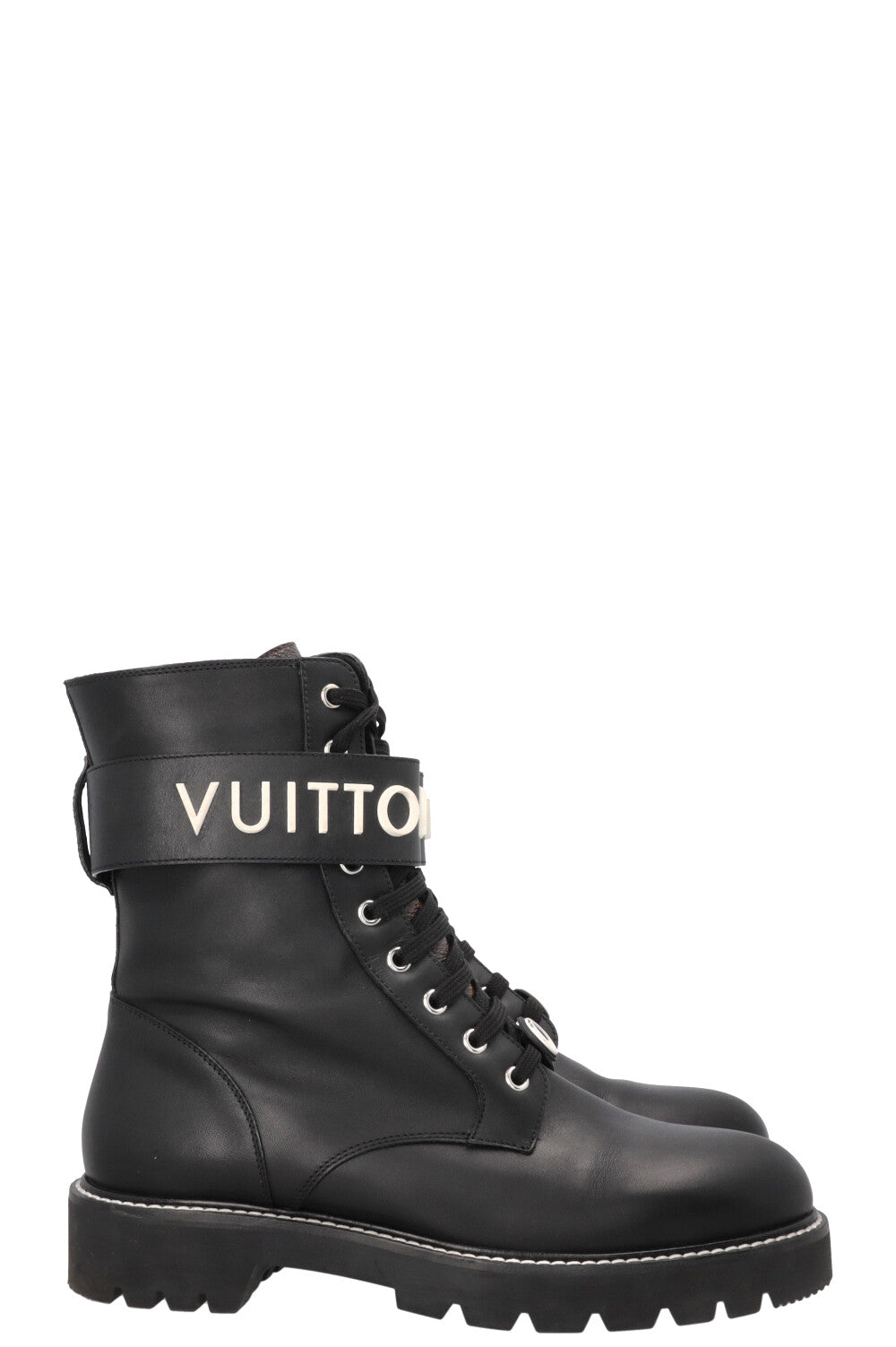 LOUIS VUITTON Ranger Boots Calfskin Black