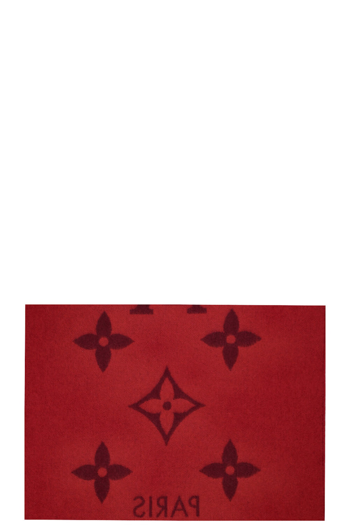 LOUIS VUITTON Écharpe Réversible Giant MNG Rouge