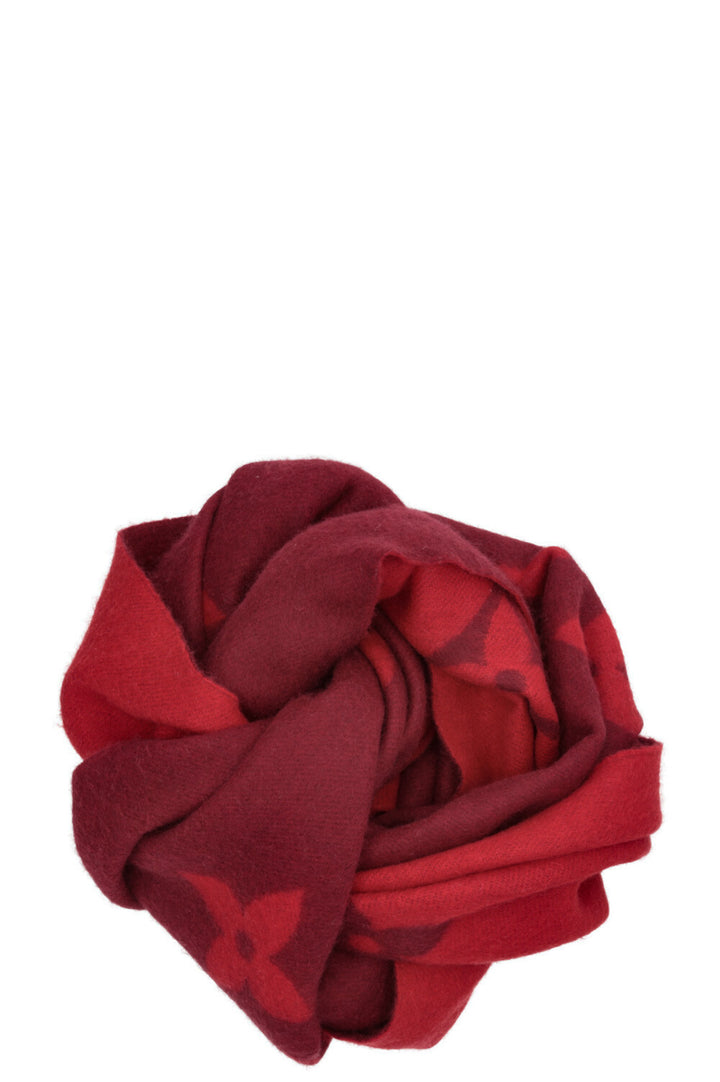 LOUIS VUITTON Écharpe Réversible Giant MNG Rouge