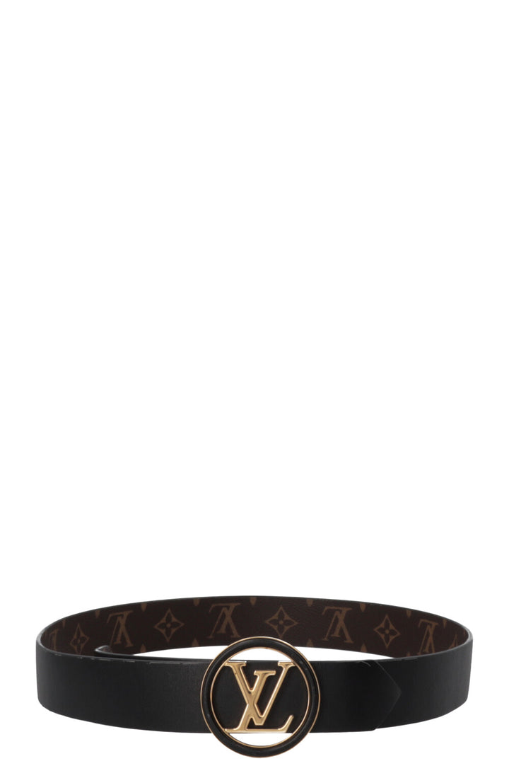 LOUIS VUITTON Reversible LV Circle Belt Leather Black