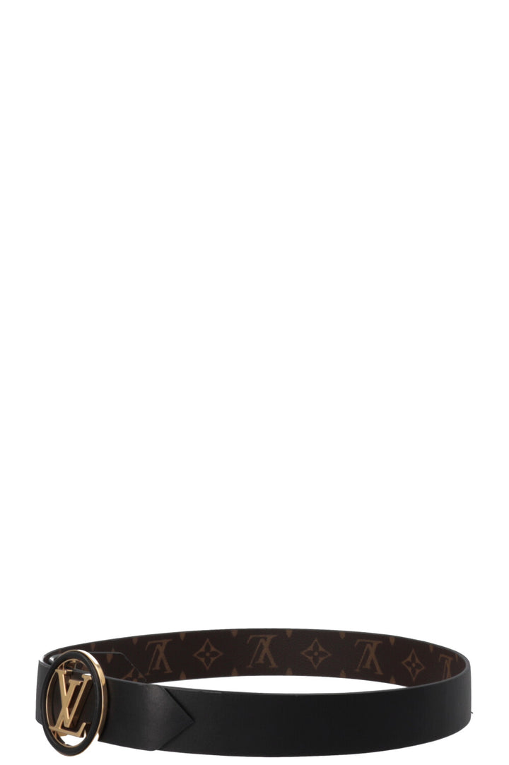 LOUIS VUITTON Reversible LV Circle Belt Leather Black