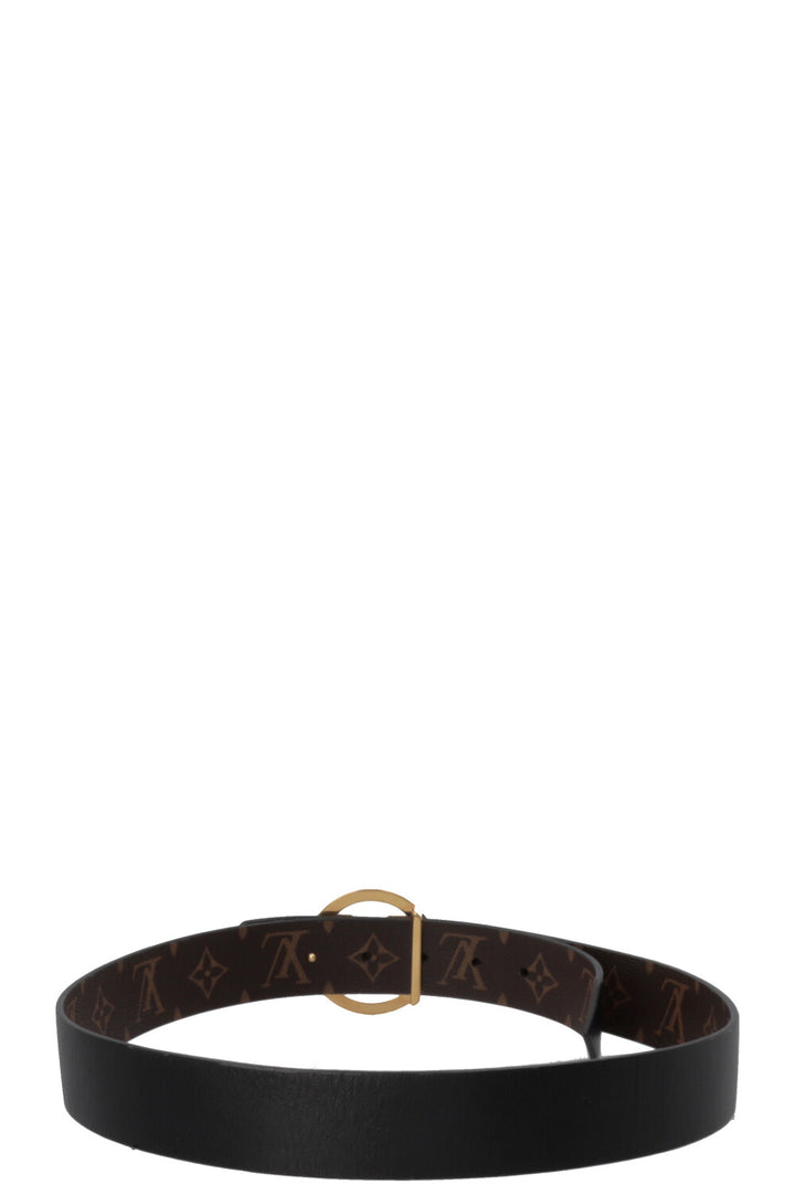 LOUIS VUITTON Reversible LV Circle Belt Leather Black