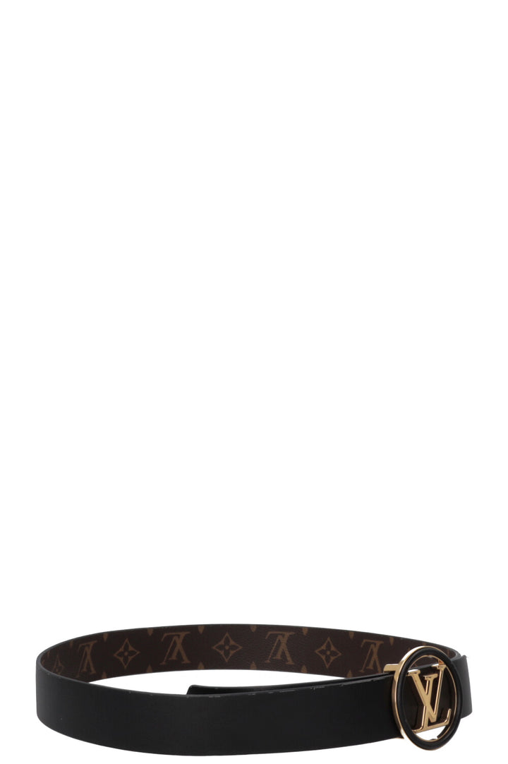LOUIS VUITTON Reversible LV Circle Belt Leather Black