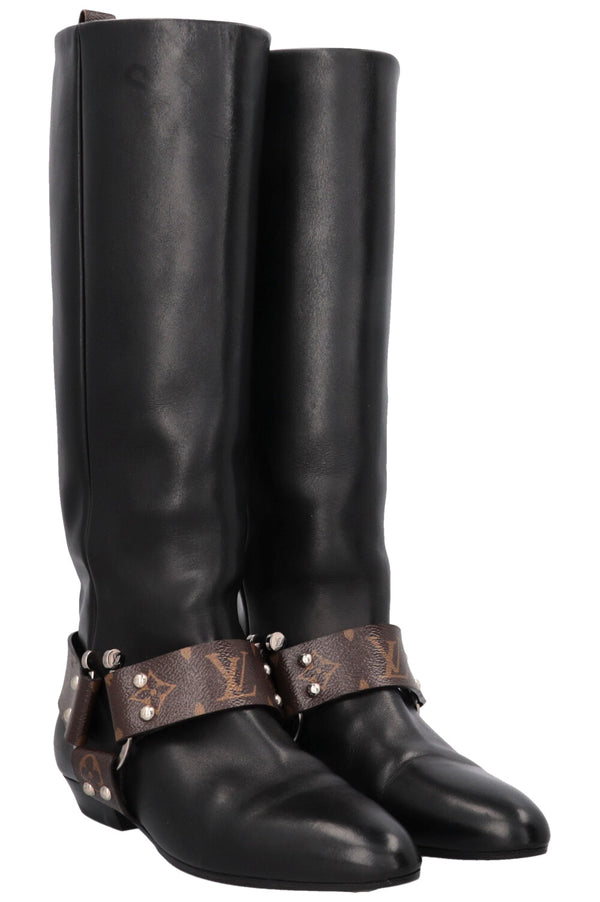 LOUIS VUITTON Rhapsody High Boots MNG Black
