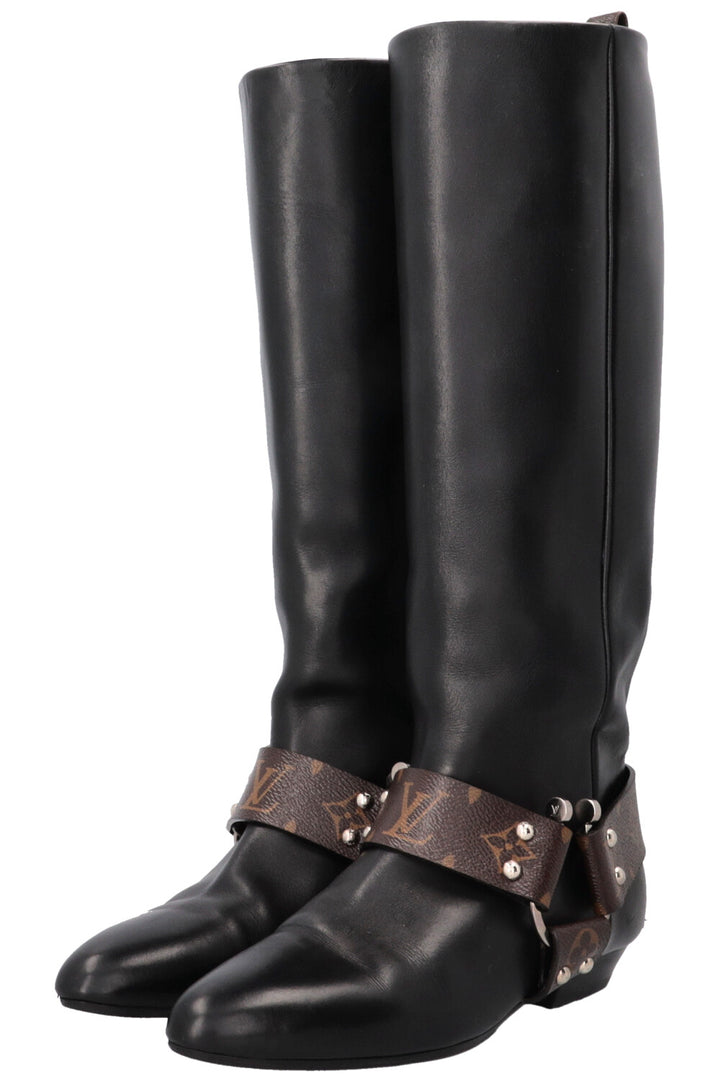 LOUIS VUITTON Rhapsody High Boots MNG Black