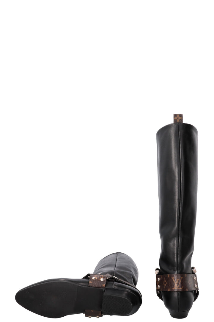 LOUIS VUITTON Rhapsody High Boots MNG Black