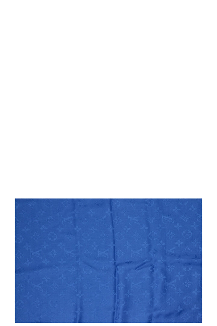 LOUIS VUITTON Scarf MNG Silk Wool Blue