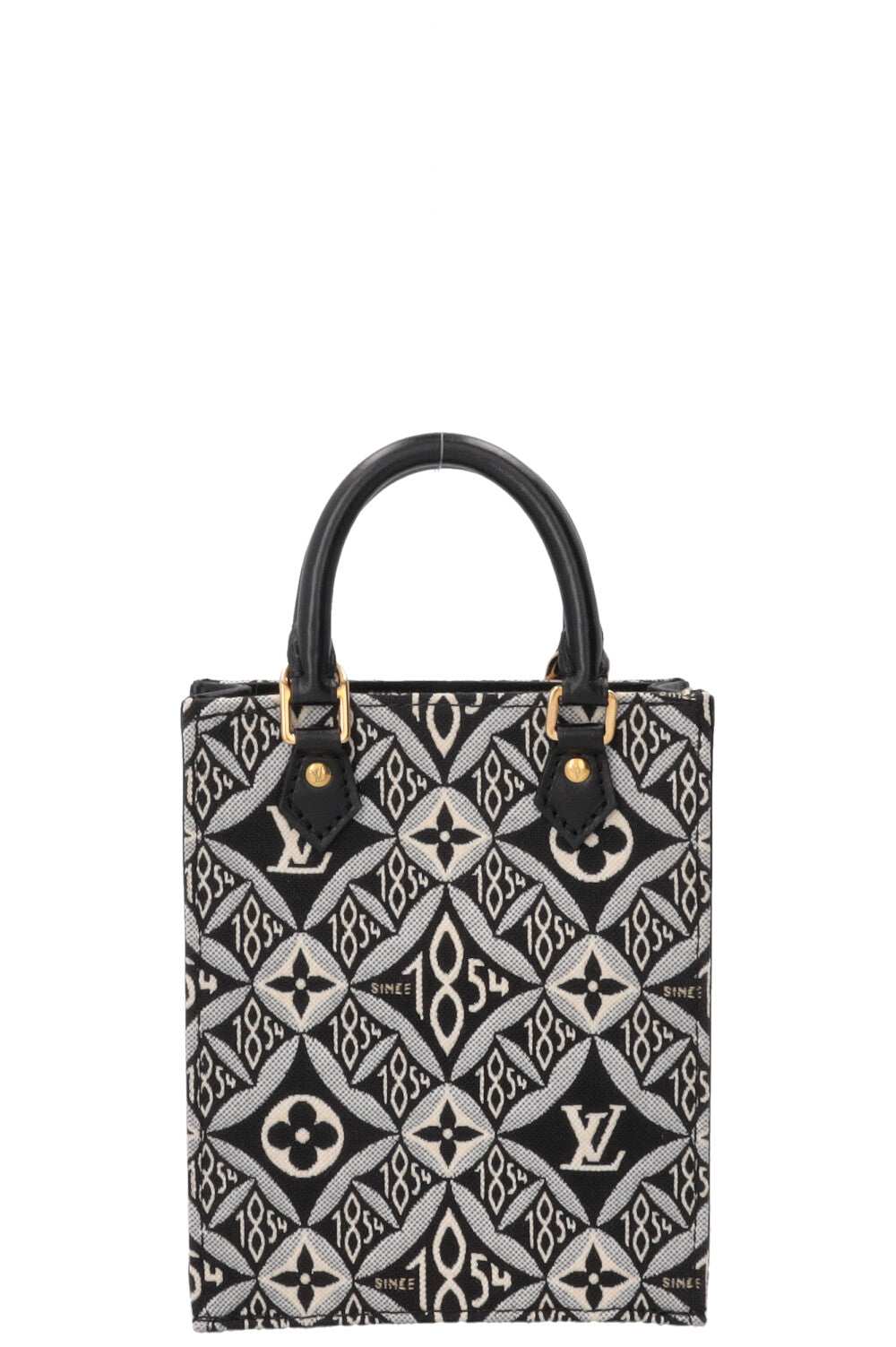LOUIS VUITTON Since 1854 Petit Sac Plat Crossbody Bag Canvas Black