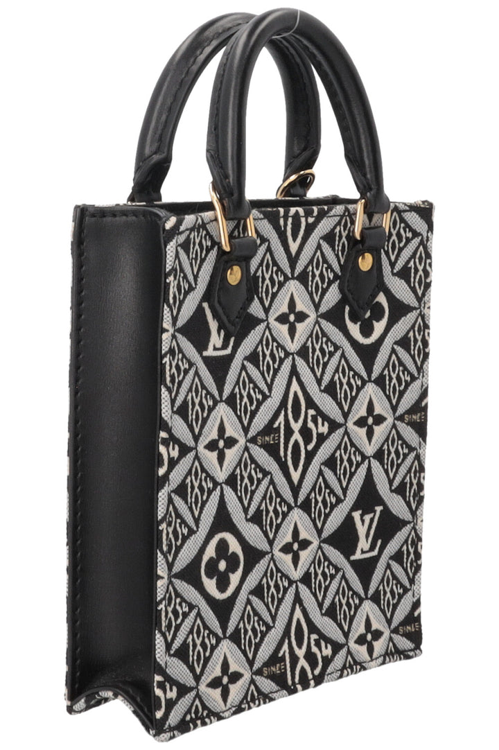 LOUIS VUITTON Since 1854 Petit Sac Plat Crossbody Bag Canvas Black