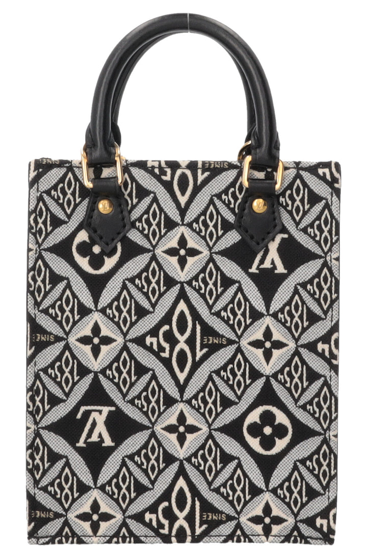 LOUIS VUITTON Since 1854 Petit Sac Plat Crossbody Bag Canvas Black