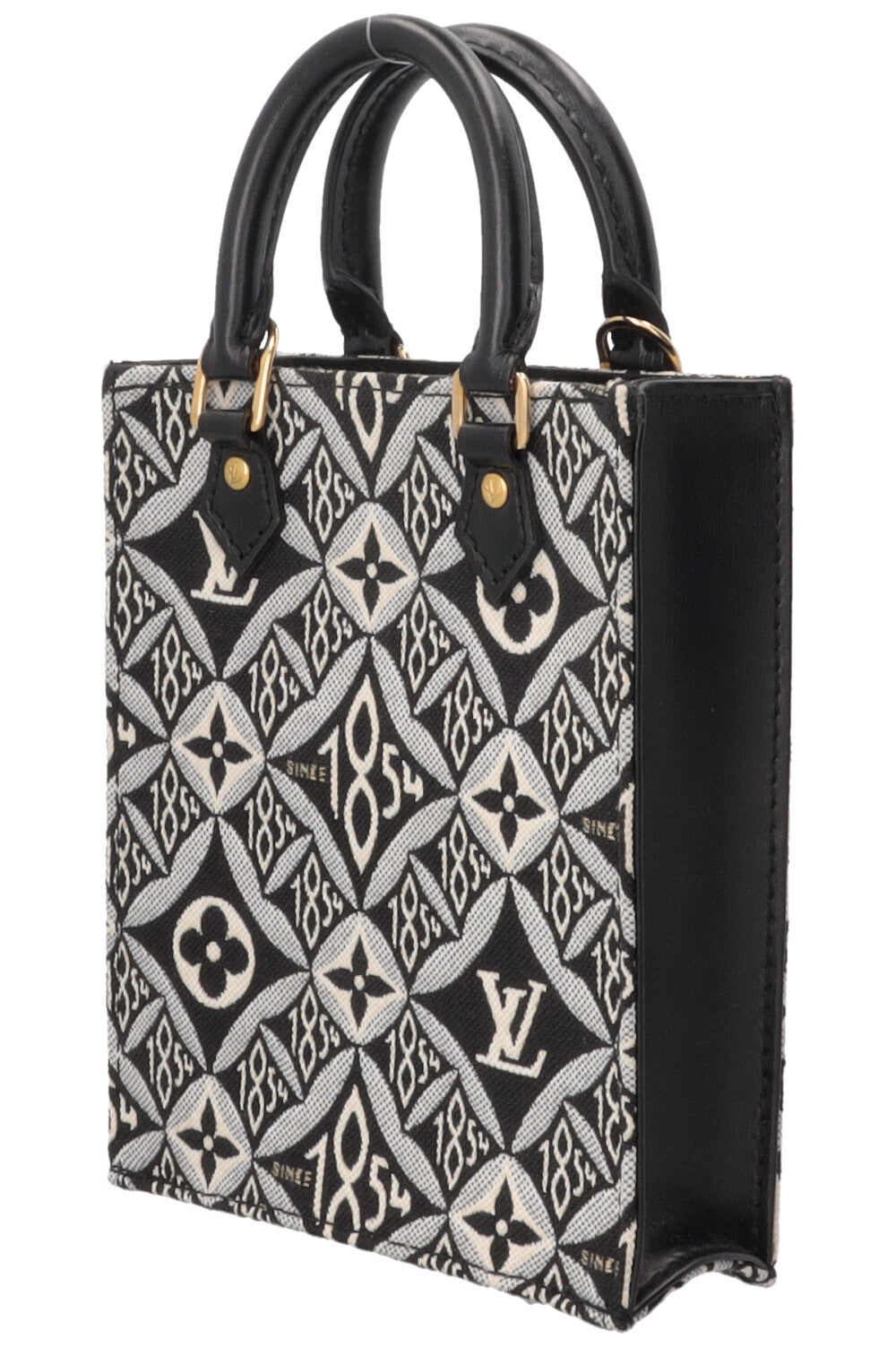 LOUIS VUITTON Since 1854 Petit Sac Plat Crossbody Bag Canvas Black