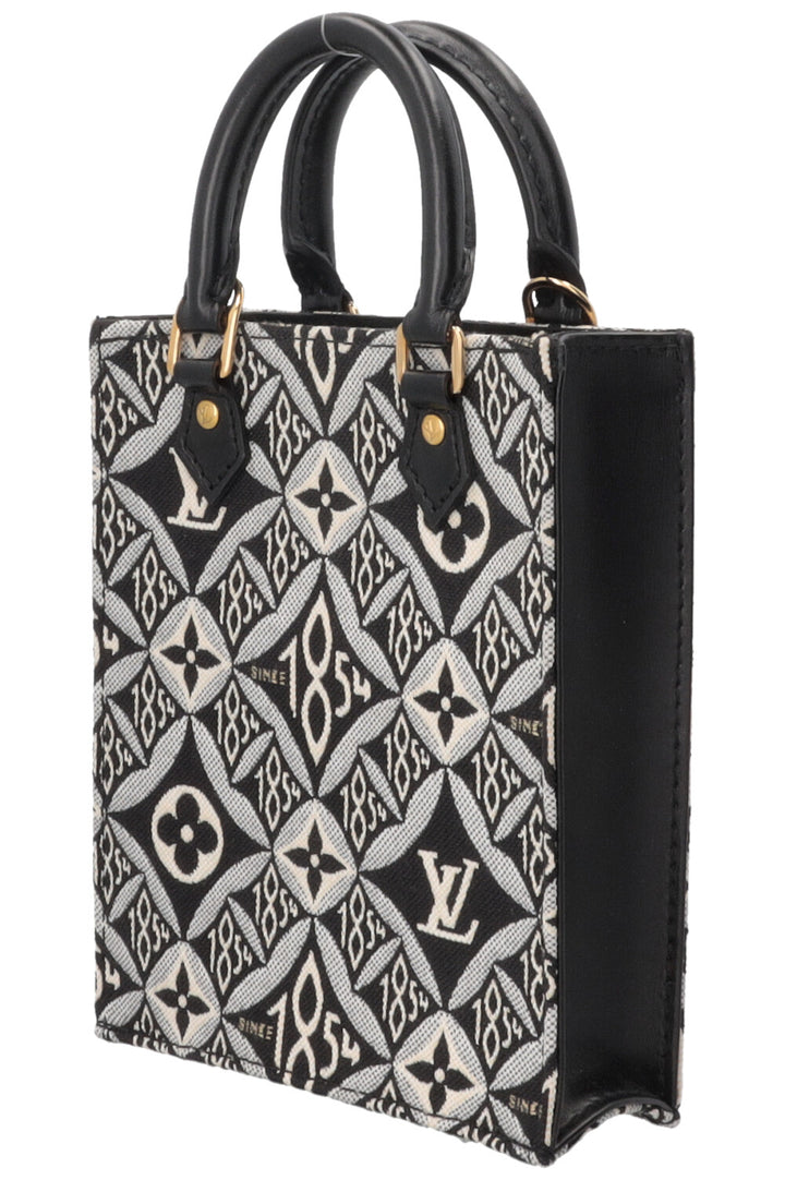 LOUIS VUITTON Since 1854 Petit Sac Plat Crossbody Bag Canvas Black