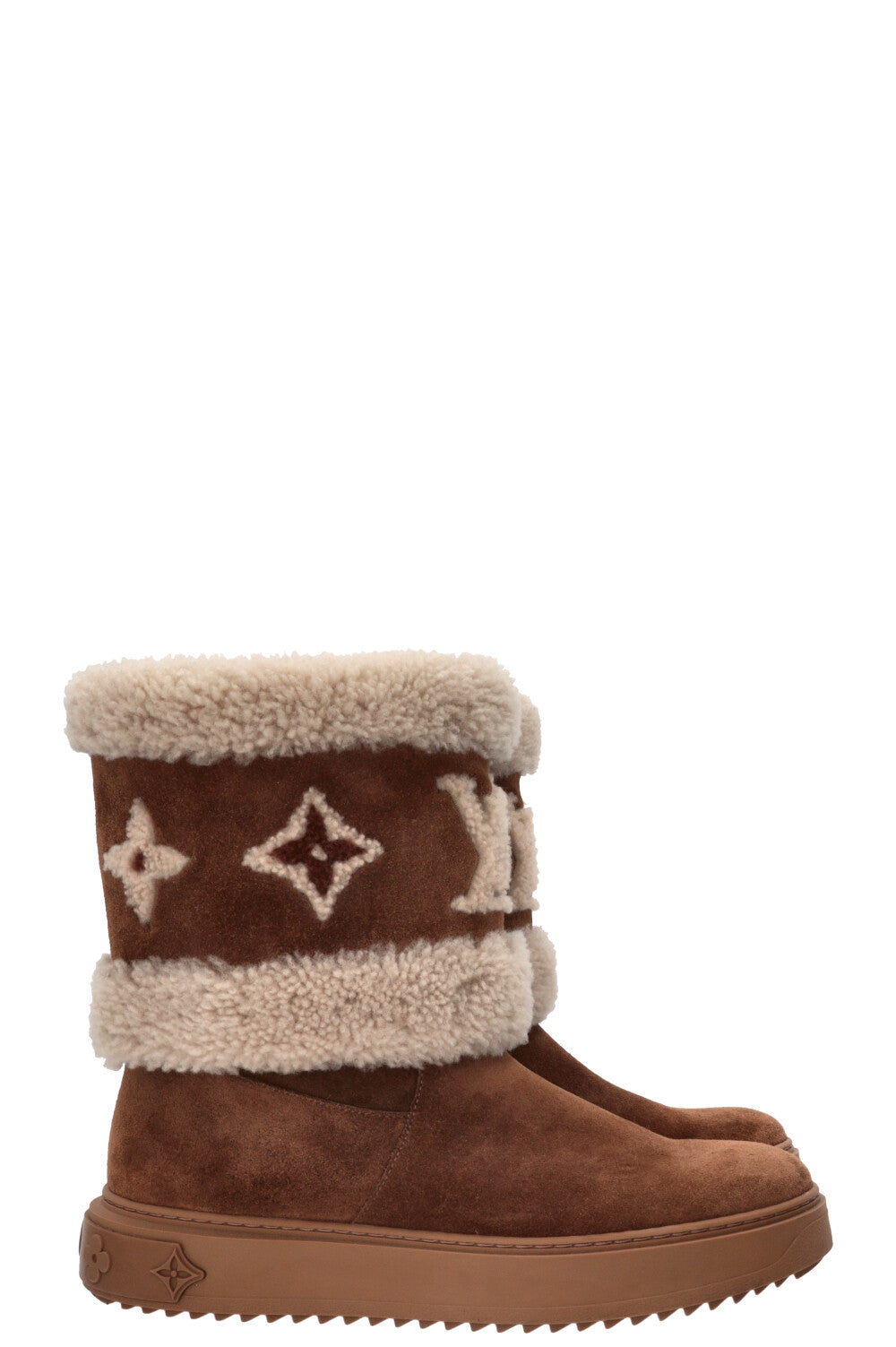 Bottes Snowdrop LOUIS VUITTON en peau lainée camel