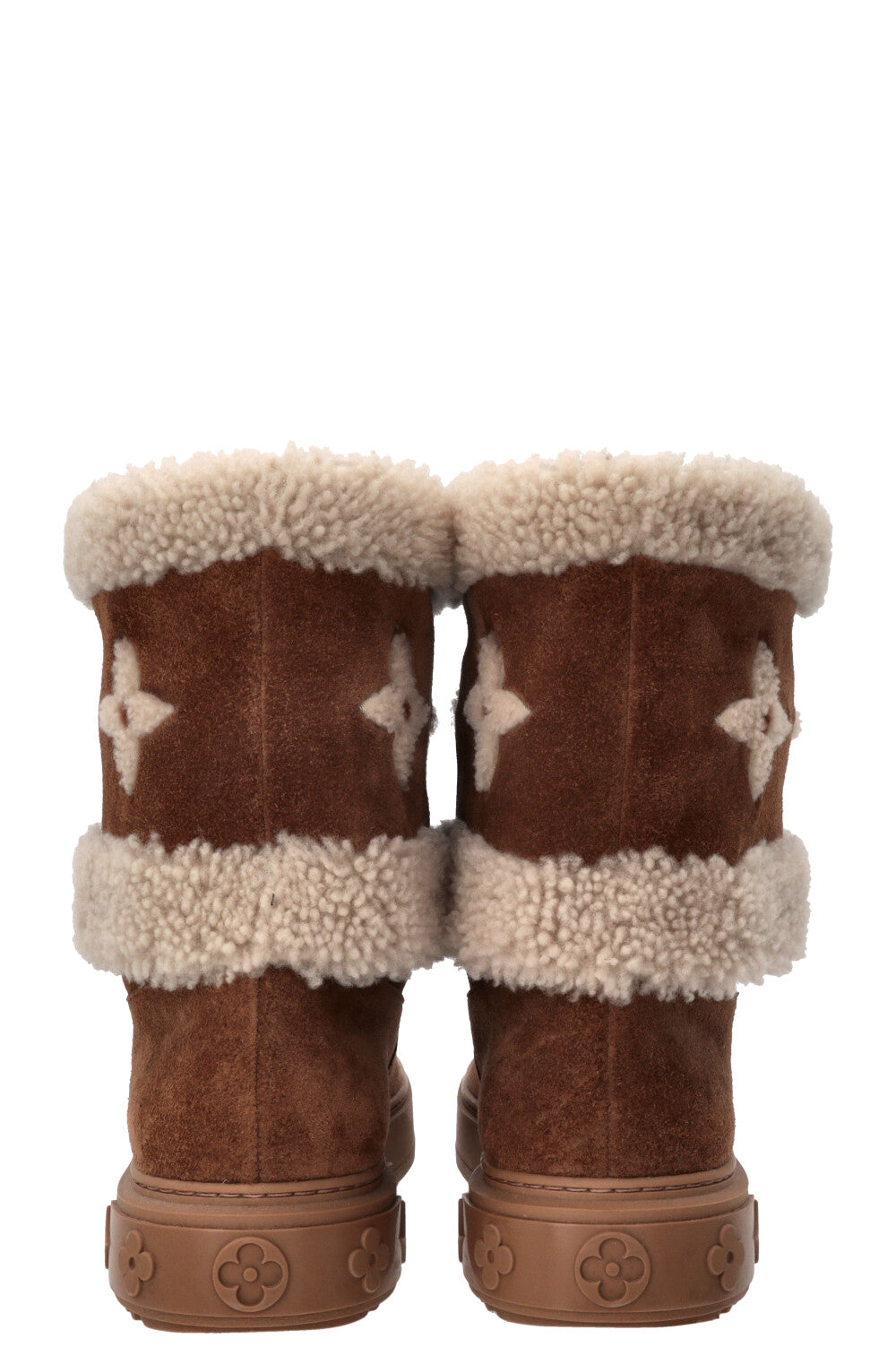 Bottes Snowdrop LOUIS VUITTON en peau lainée camel