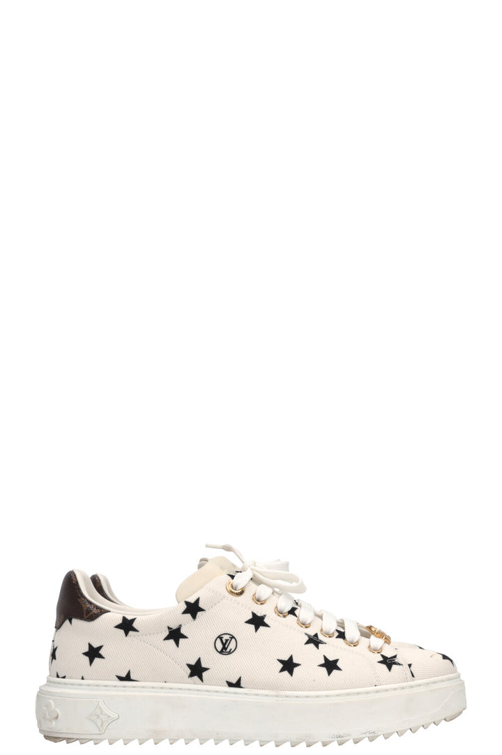 LOUIS VUITTON Time Out Sneakers Stars Canvas White
