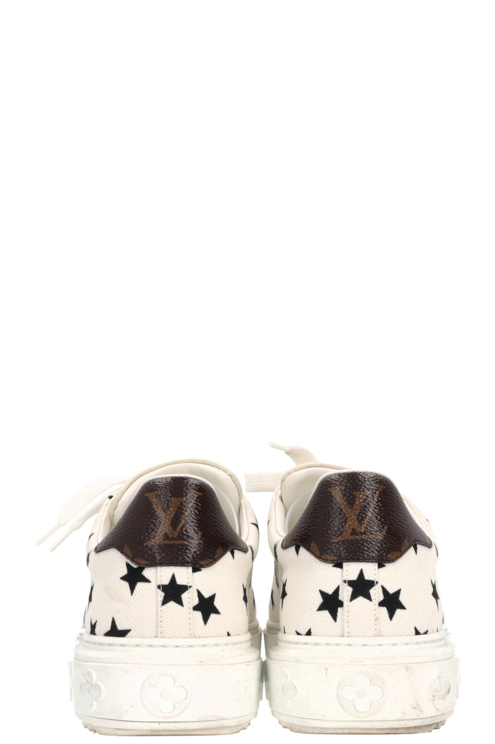 LOUIS VUITTON Time Out Sneakers Stars Canvas White