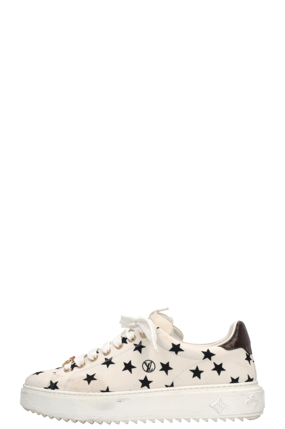 LOUIS VUITTON Time Out Sneakers Stars Canvas White