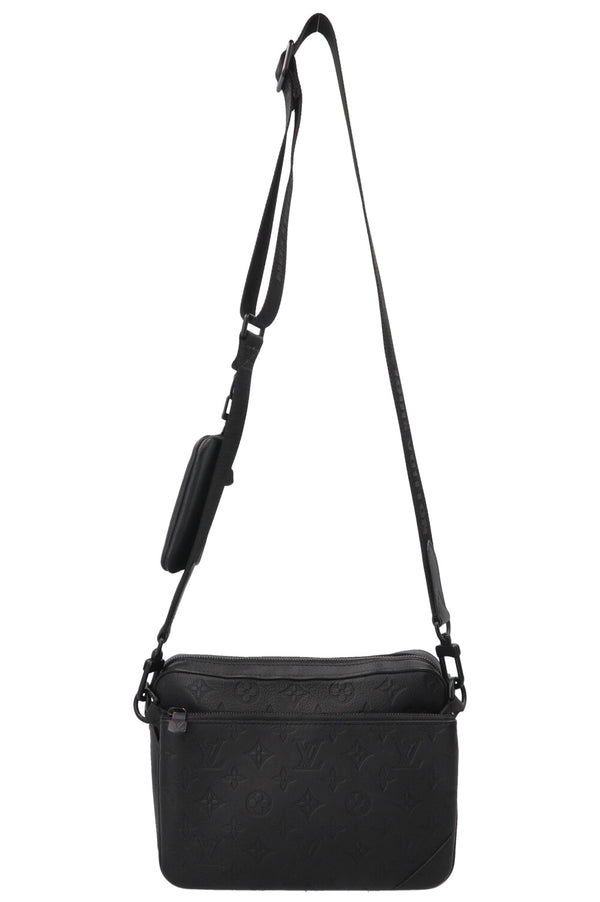 LOUIS VUITTON Trio Messenger MNG Shadow Leather Black