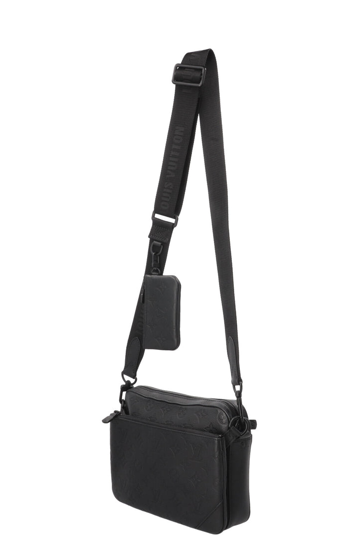 LOUIS VUITTON Trio Messenger MNG Shadow Leather Black