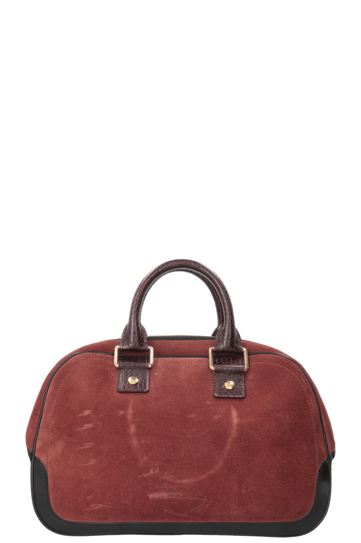 LOUIS VUITTON Trunk Bowler Bag Suede Red