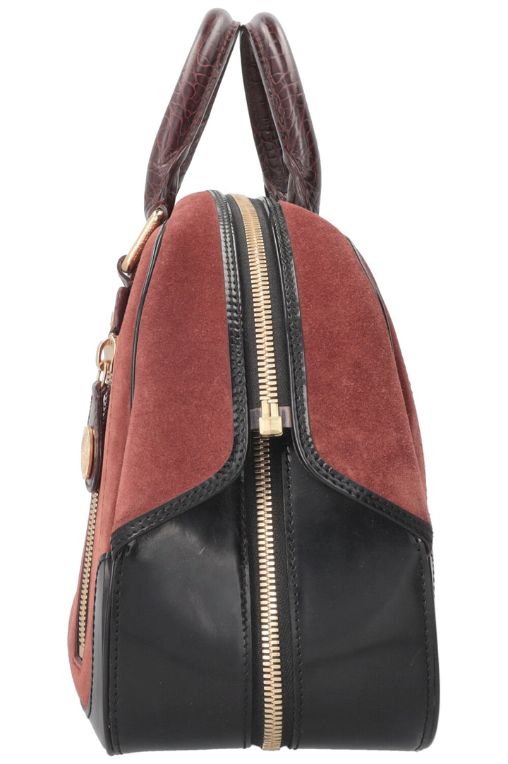 LOUIS VUITTON Trunk Bowler Bag Suede Red