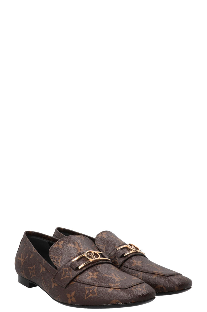 LOUIS VUITTON Upper Case Loafers Canvas Monogram