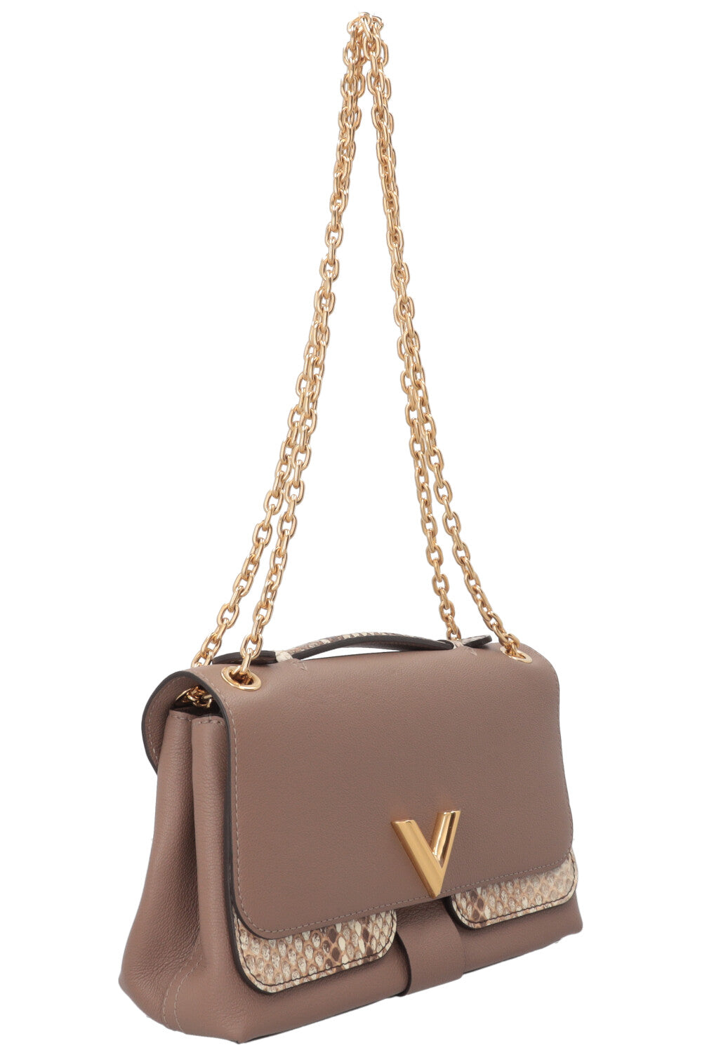 LOUIS VUITTON Very Chain Bag Python Leather Taupe