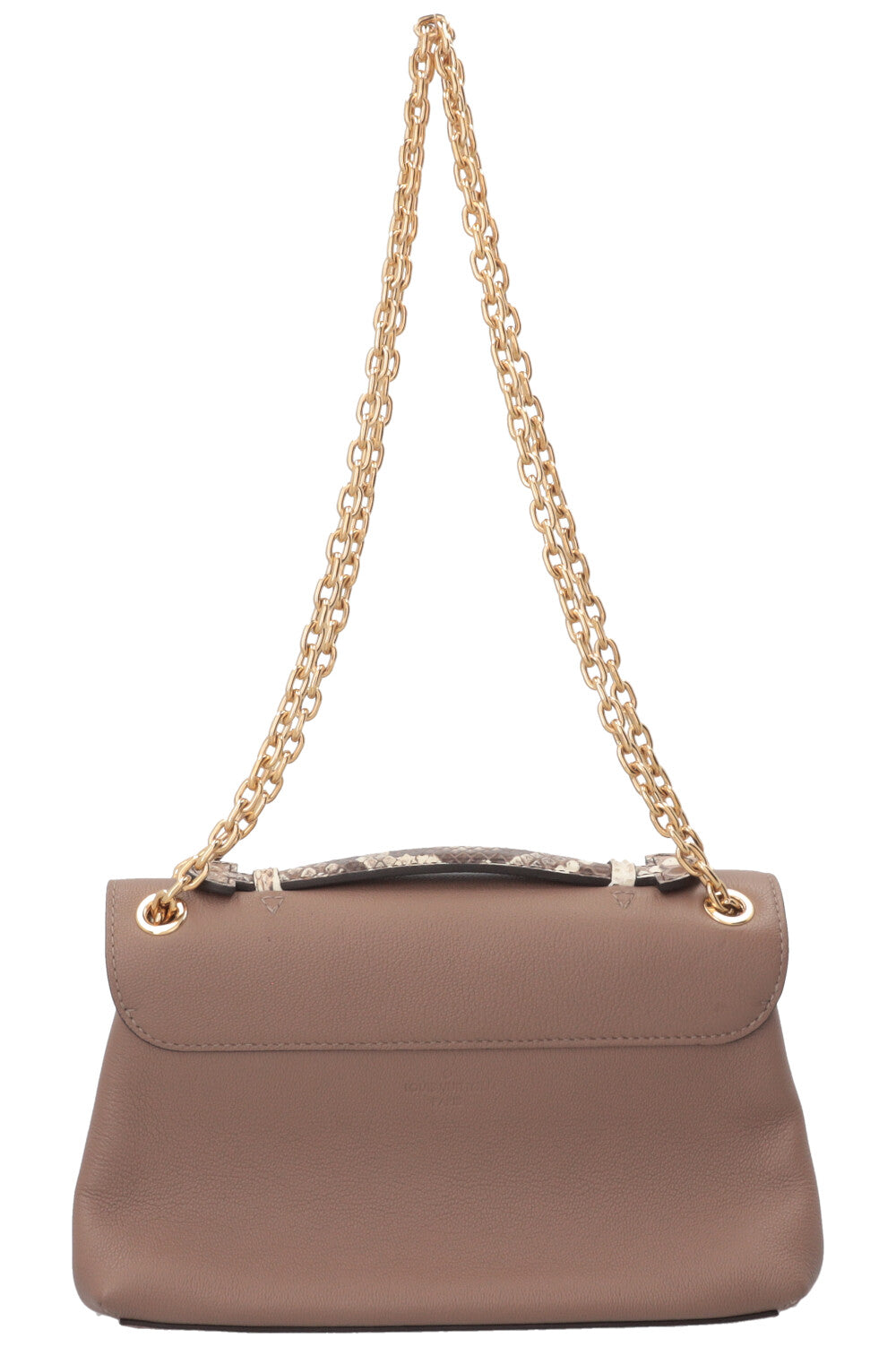 LOUIS VUITTON Very Chain Bag Python Leather Taupe