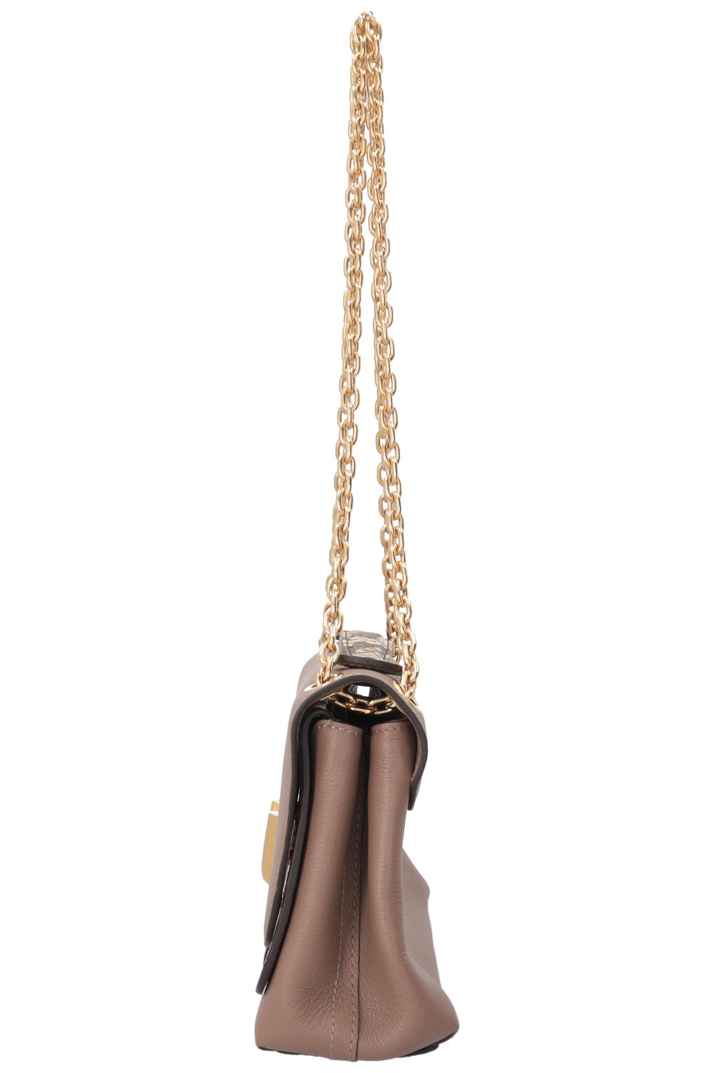 LOUIS VUITTON Very Chain Bag Python Leather Taupe