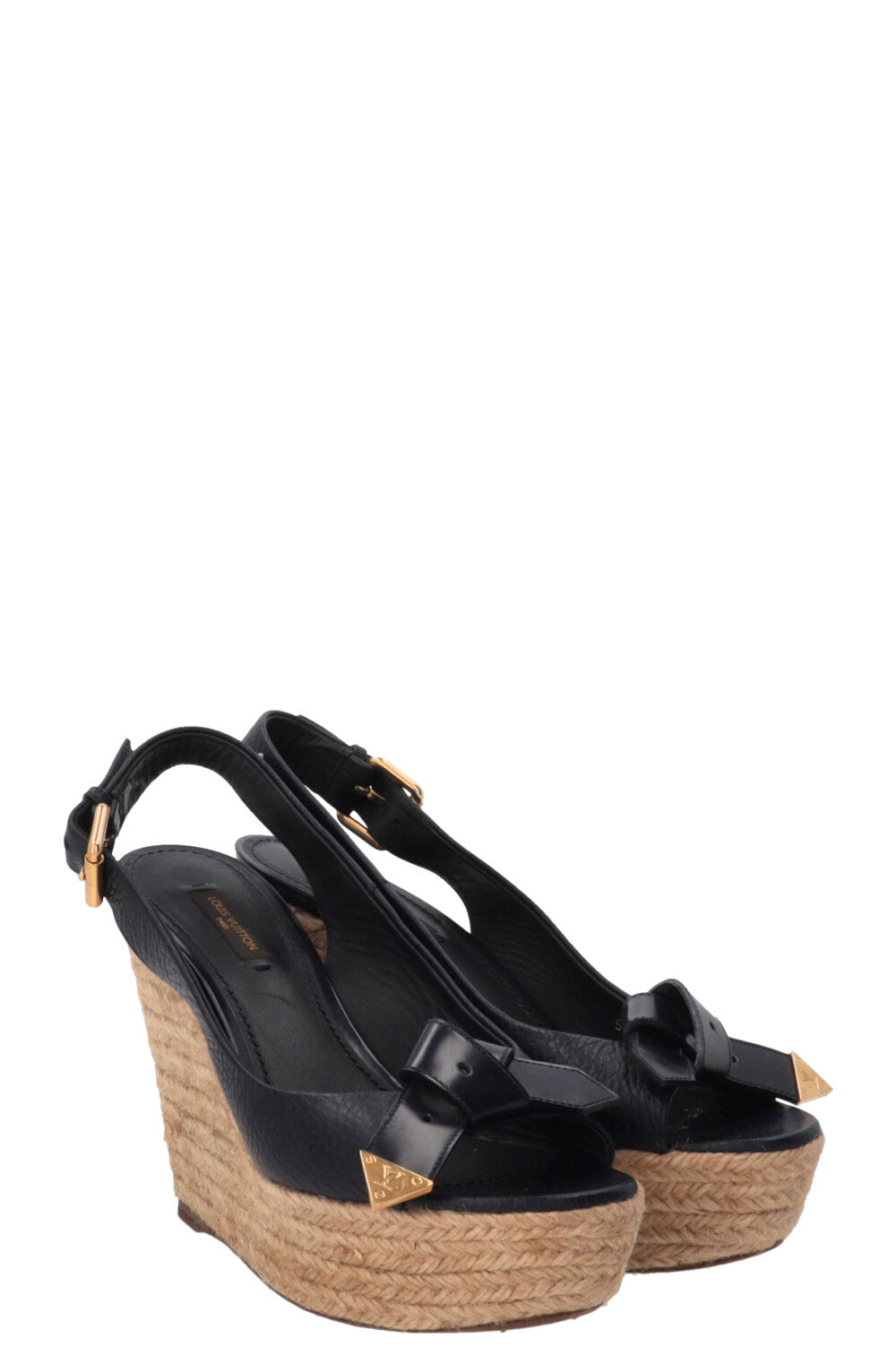 LOUIS VUITTON Wedges Leather Navy