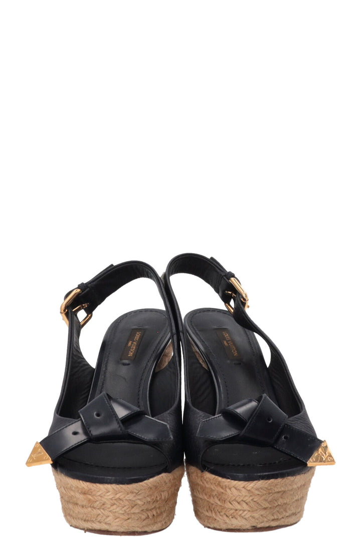 LOUIS VUITTON Wedges Leather Navy