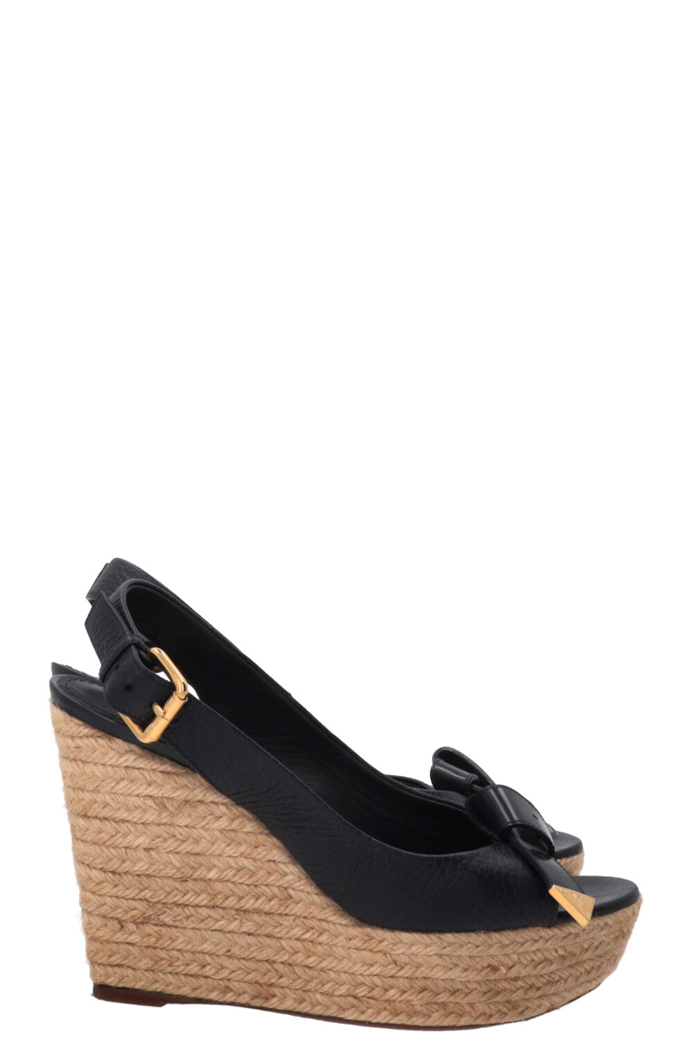 LOUIS VUITTON Wedges Leather Navy