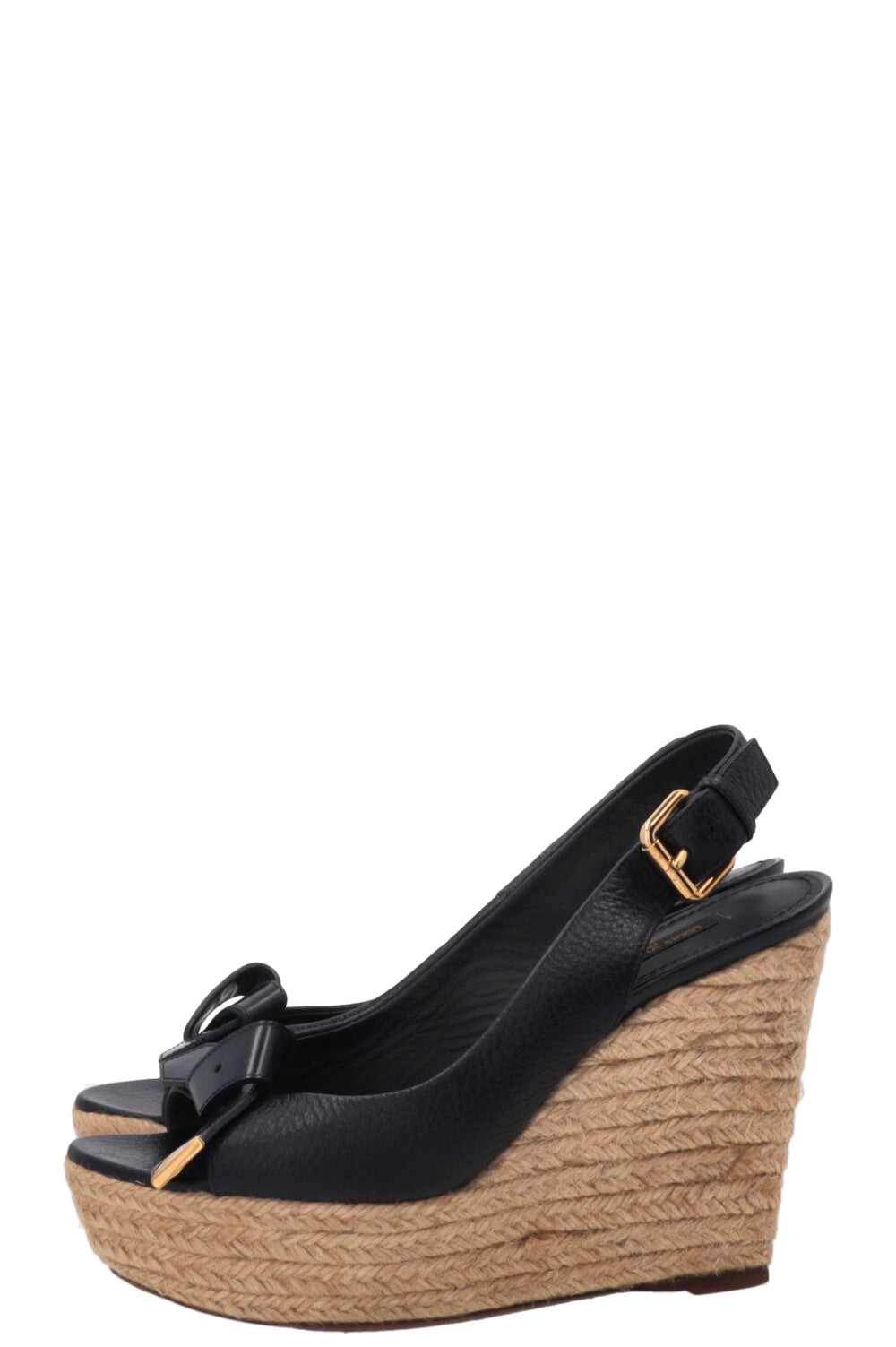 LOUIS VUITTON Wedges Leather Navy